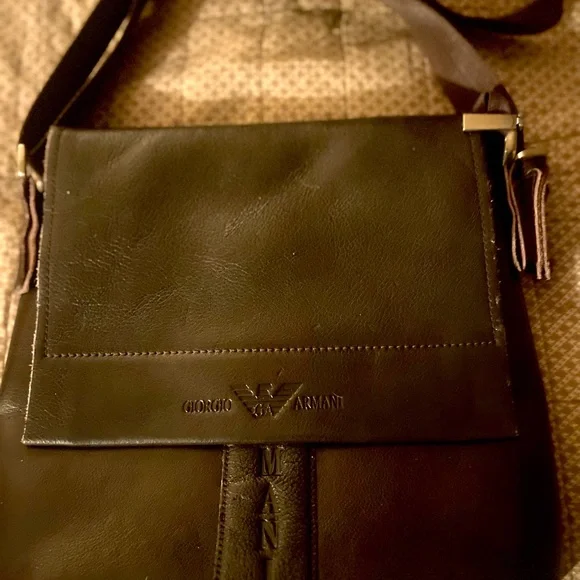 Giorgio Armani Brown Crossbody Leather Bag - Picture 3 of 12